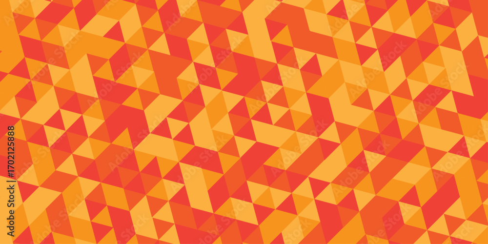 Aufkleber modern triangle mosaic orange background. overlap random vector element. business polygonal texture.