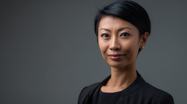 staff. Confident business professional in formal attire, exuding professionalism and approachability in a neutral setting. pitch deck slides.