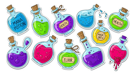 Magical Elixir Potions Collection for Fantasy Games and Enchanted Adventures