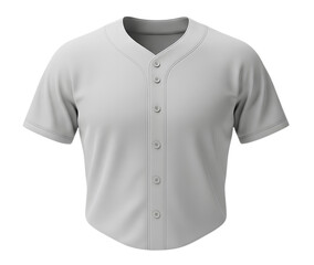 Blank Light Gray Short‑Sleeve Baseball Jersey. PNG