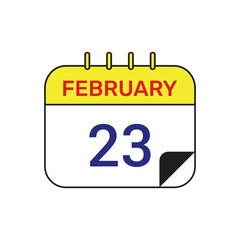 Fototapeta premium 23 february calendar icon vector month illustration design