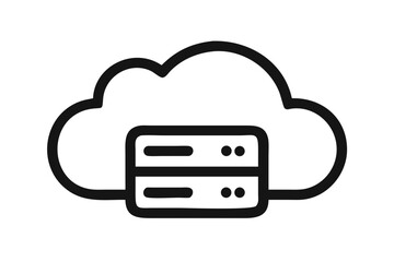 Obraz premium Cloud computing icon with a server rack inside