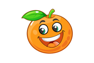 Fototapeta premium Happy cartoon orange with a big smile