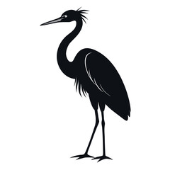 a-stark-black-silhouette-of-a-heron-standing-on-on.eps