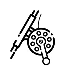 Fishing reel icon - vector icon