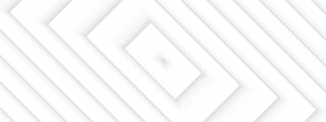 Obraz premium An abstract geometric pattern with repeating diamond shapes and layered lines on a white background creating a sense of depth and minimalist design.