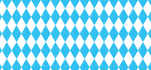 Seamless Bavarian blue and white diamond pattern vector, traditional Oktoberfest background.