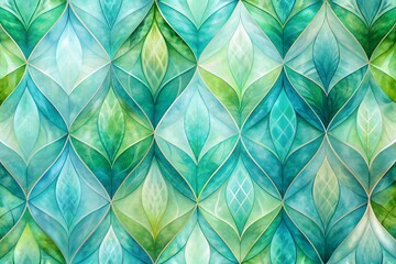 Abstract shimmering mosaic pattern with iridescent green and blue diamond shapes