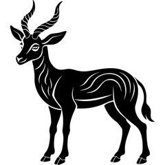 Fototapeta premium Elegant blackbuck silhouette design on white background