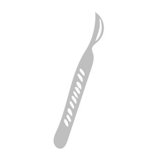 Gray medical scalpel. On a white background. Medicine. Medical instrument. Vector illustration.eps