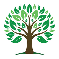 Obraz premium green tree vector illustration