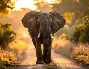 Obraz premium Elephant at Sunset