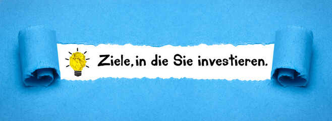 Ziele, in die Sie investieren.	
