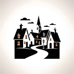 A vector illustration Village icon