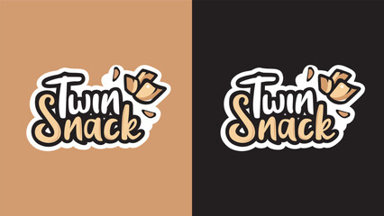 Modern Snack Logo With Light Squirt Crumbs For Food Products Pro Vector, Food Products, vector, 