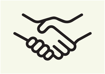 Obraz premium Handshake line art Vector