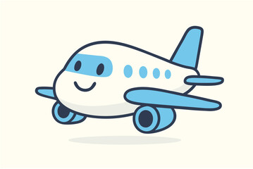 Cheerful Airplane Illustration for Children's Books and Travel Themes