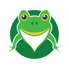 Minimalist Frog Logo Design on White Background