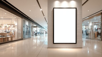 Blank Advertisement Billboard Mockup in Modern Shopping Mall for Marketing and Promotional Campaigns