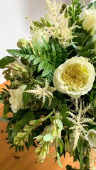 Delicate ivory blossoms with fern whispers evoke secret garden romance, perfect for Arbor Day or a botanical wedding
