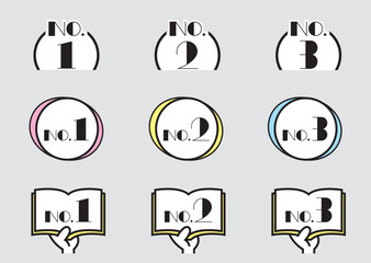 Numbering Icon Set (color) – 番号付きアイコン セット(カラー)