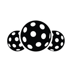 Abstract tech logo with black spheres and white dot pattern in geometric triangular layout
