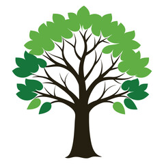 Obraz premium Minimalist Tree Silhouette Design on White Background