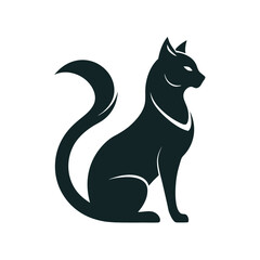 Minimalist Cat Logo Design on White Background