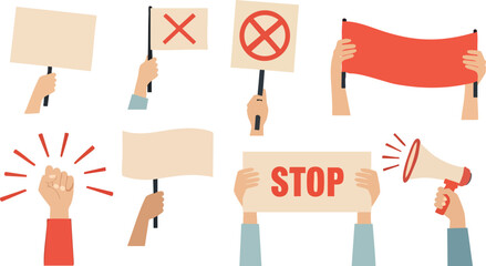 Empowering voices together with protest signs and loudspeaker calling for change and social justice movements