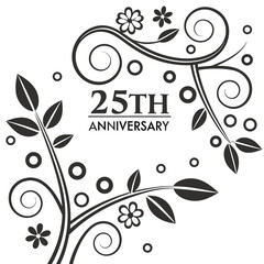  typography-on--anniversary- with floral design pro vector