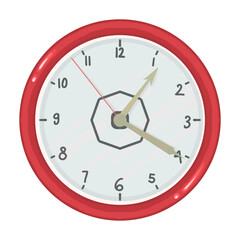 Handdrawn Classroom Items Wall Clock Illustration