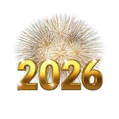 "Luxury Golden 2026 New Year Celebration Typography with Glitter Sparkles"