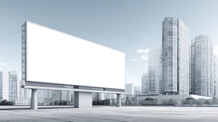 Fototapeta premium Blank Billboard Mockup in Urban Setting, Perfect for Advertising Campaigns and Marketing Presentations