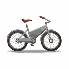 Fototapeta premium Modern grey electric bicycle illustration, a stylish e-bike graphic design element isolated on a transparent background