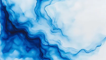 Acrylglasbilder Kristalle Abstract Blue Watercolor Paint Texture Background - Artistic Fluid Pattern.  © Александр Никоноров