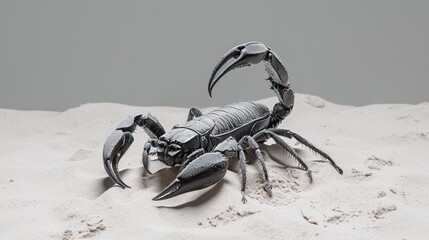 Dark scorpion on light sand