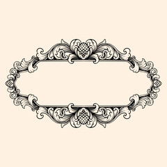 line art vector Balinese ornament design