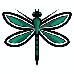 Minimalist Dragonfly Logo Design on White Background