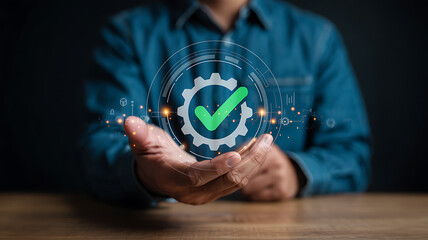 Global businessman holding a globe to symbolize success in social media and technology networking, demonstrating global communication concept