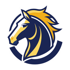 Stylish Horse Mascot Logo Vector