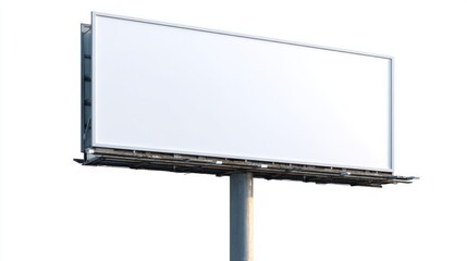 Obraz premium Isolated Billboard Mockup on White Background for Advertising and Marketing Campaigns, Perfect for Custom Designs