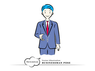 手を差し出し握手をするビジネスマン(挨拶)｜ビジネスポーズ