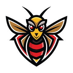 Honey Bee Vector Logo with White Background