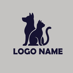 Pet Grooming care logo simple flat vector illustration Icon