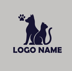 Pet Grooming care logo simple flat vector illustration Icon