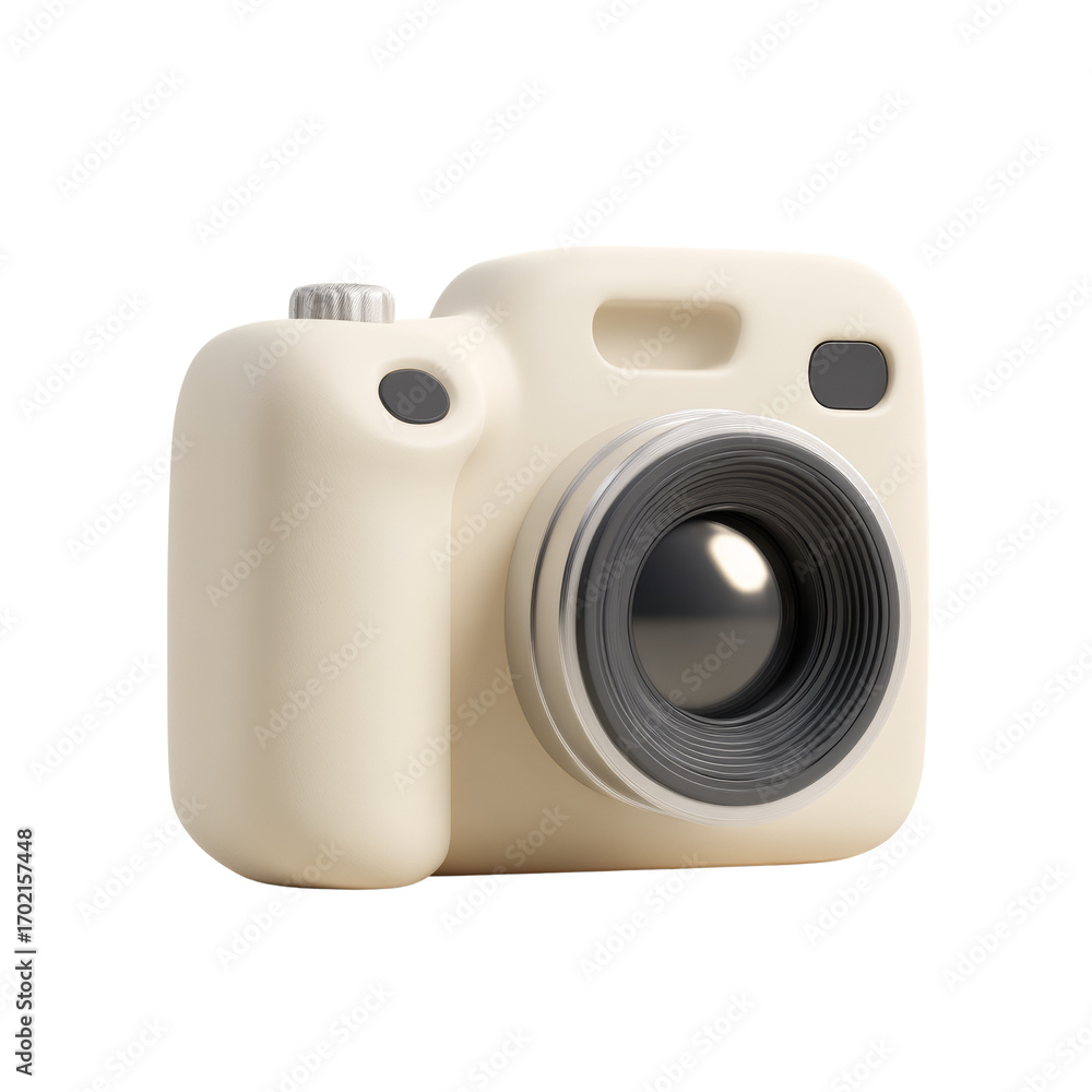 Poster minimalist camera isolated illustration with smooth surface rendering aesthetic object