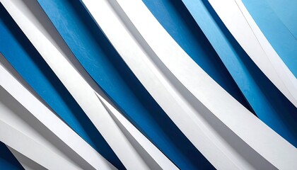 Contemporary Wall Panel Design with Alternating Blue and White Stripes