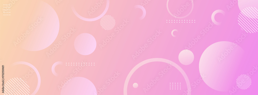 Aufkleber abstract pink background with soft gradient and floating circles.