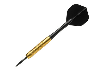 Gold and black dart on transparent background sports equipment game accessory isolated object