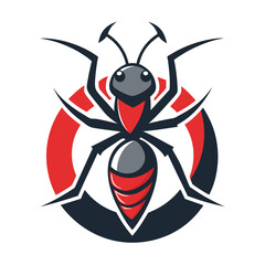 Minimalist Ant Logo Design on White Background